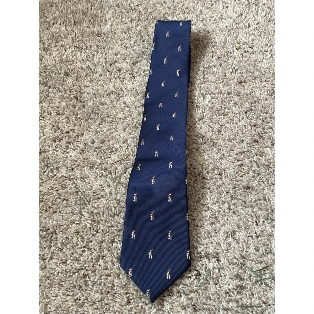 Tommy Hilfiger‎ Men's Navy Blue Holiday Dog Necktie Christmas Novelty Tie